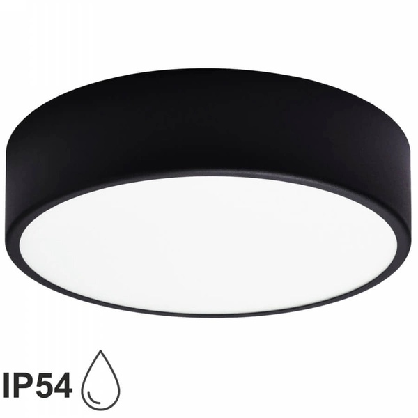 Zewnętrzna lampa sufitowa 137623600110 okrągła z sensorem ruchu IP54 czarna