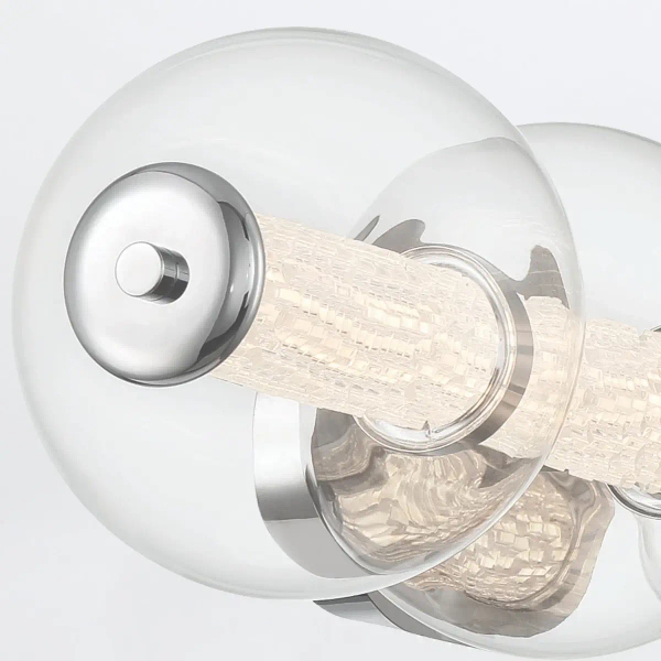 Szklany kinkiet Atomo QN-ATOMO-4W-PC LED 18,5W 3000K IP44 kule srebrny