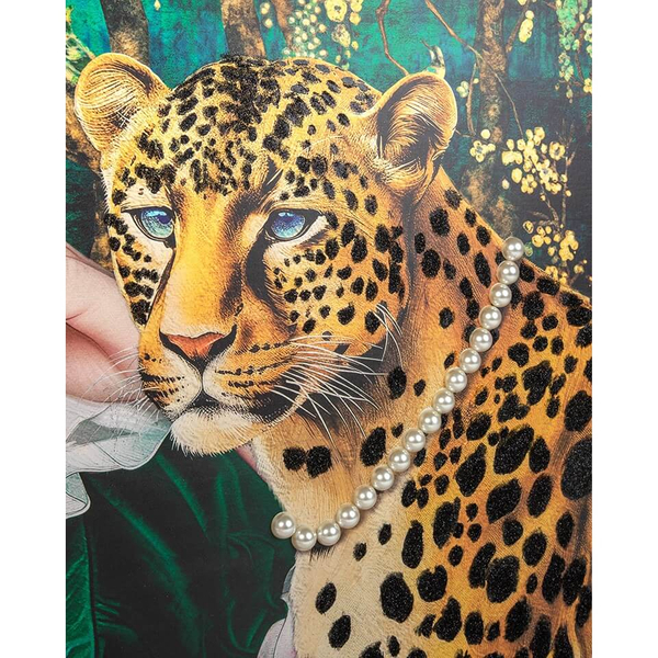 Obraz z perłami PEARLS LEOPARD KH1501100250 King Home lampart wielokolorowy