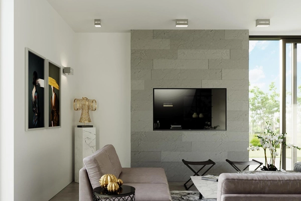 Kinkiet LAMPA ścienna SL.0205 metalowa OPRAWA kostka cube przyścienna szara