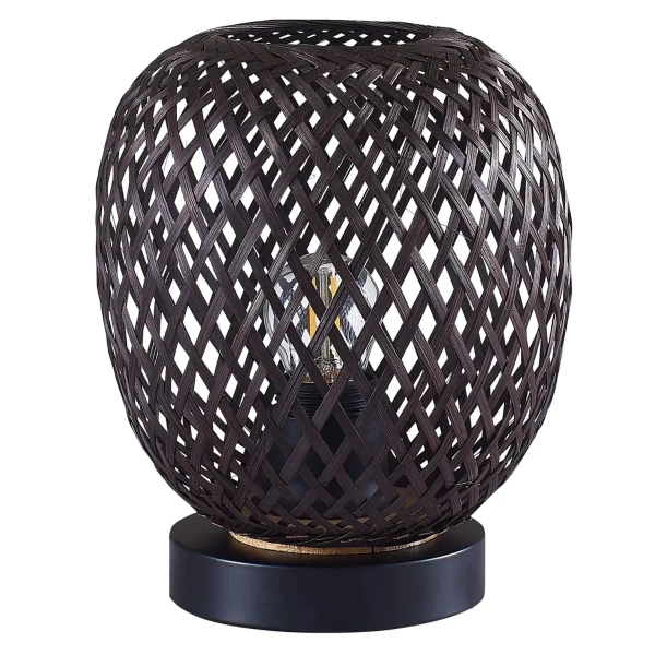 Bambusowa lampka stołowa Zanzibar 329226 na komodę boho czarna