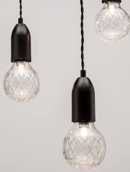 Czarna lampa wisząca BANI LE42715 szklana klosz przezroczysty