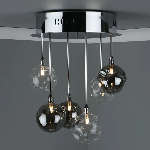 Salonowa lampa wisząca Quinn QUI0610 Dar Lighting kule szklane dymione chrom