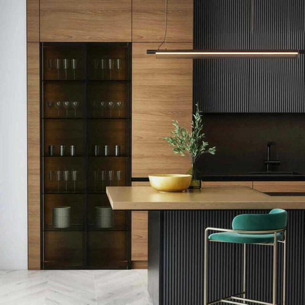 Wisząca lampa Japanese ABR-LWJ-15W Abruzzo LED 28W 2700K belka czarna