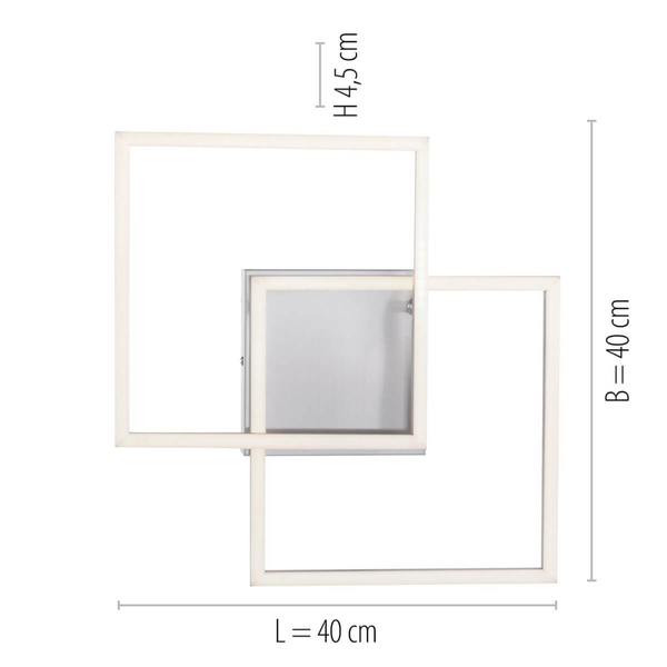 Geometryczna lampa sufitowa IVEN 14002-55 LED 17,5W 3000K biały srebrny