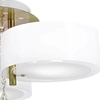 Abażurowa LAMPA sufitowa DRS8006/3 21QG Elem glamour OPRAWA z kryształkami do jadalni biała mosiądz