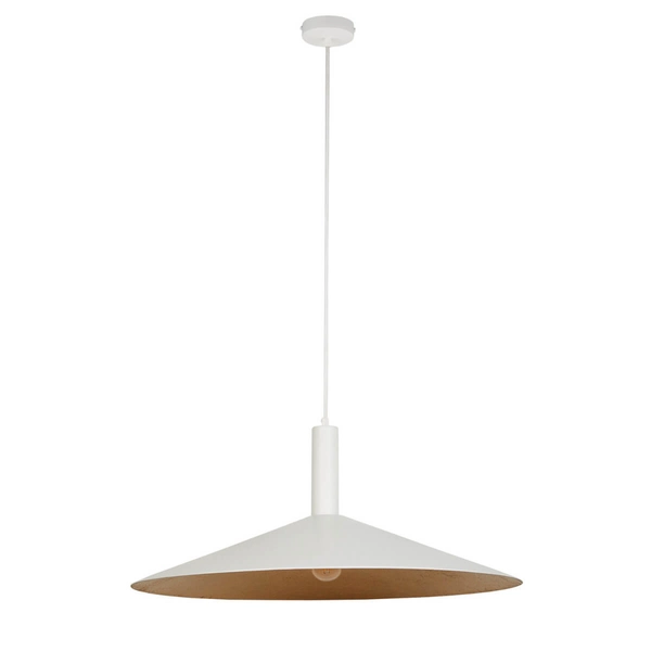 Wisząca lampa Capri 41017 Sigma stożek zwis biała miedziana