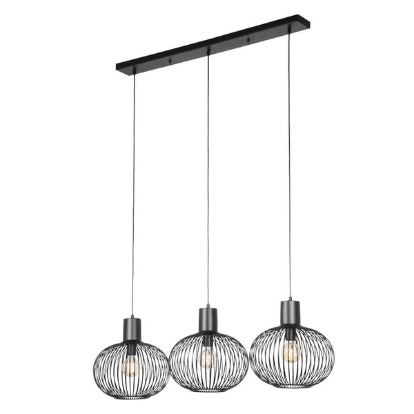 Lampa wisząca na belce GILA 365700332 Trio druciana metalowa czarny