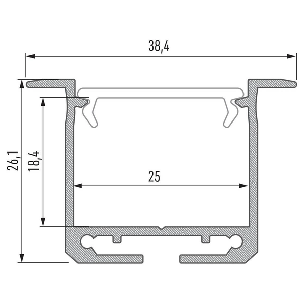 Profil do podświetlenia taśm ledowych EKPR7559 Eko-light 2m srebrny