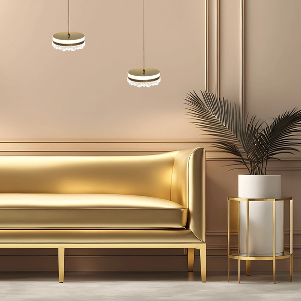 Metalowa lampa wisząca PRECIOSA ML0998 LED 25W 4000K glamour złota