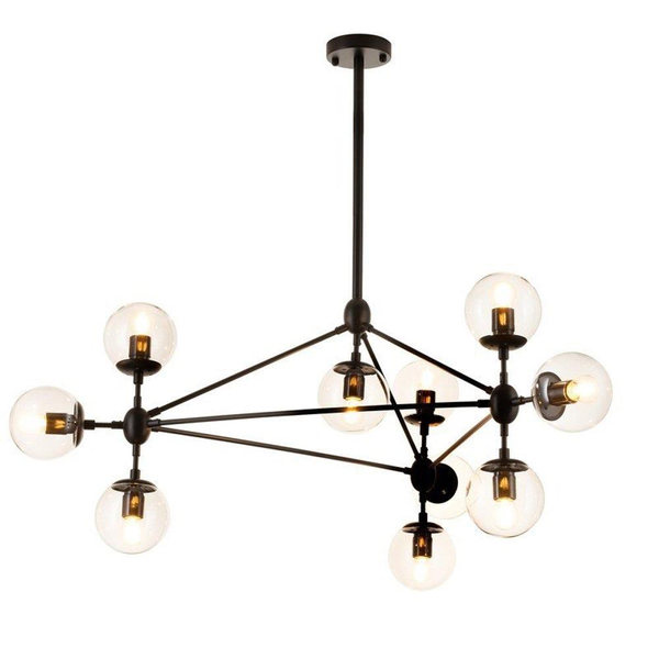 Wisząca lampa loft Astrifero ST-9047-10 transparent Step molekuły geometryczna czarna