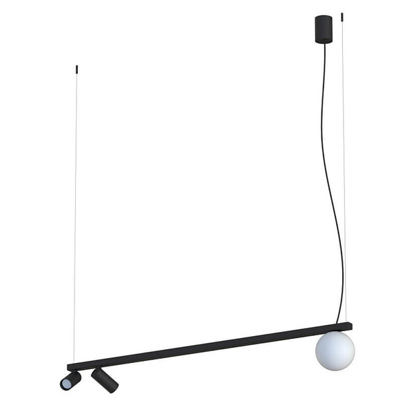 Lampa wisząca nad stół Fourty 11447 szklana kula tubki regulowane czarne