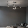 Pierścieniowa wisząca lampa do salonu Monza 1236 LED 116W 3000-6000K czarny
