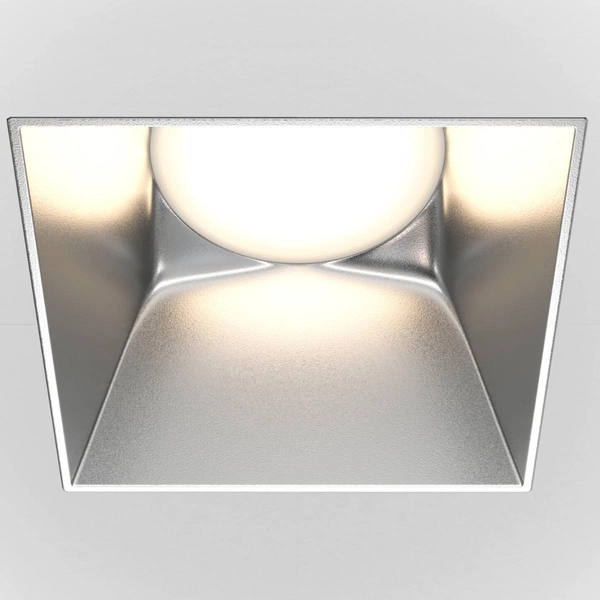 Kwadratowa oprawa wpuszczana Share DL051-01-GU10-SQ-WS biała srebrna