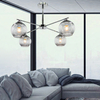 Modernistyczna LAMPA sufitowa 1859/4 8C Elem szklana OPRAWA loftowa chrom