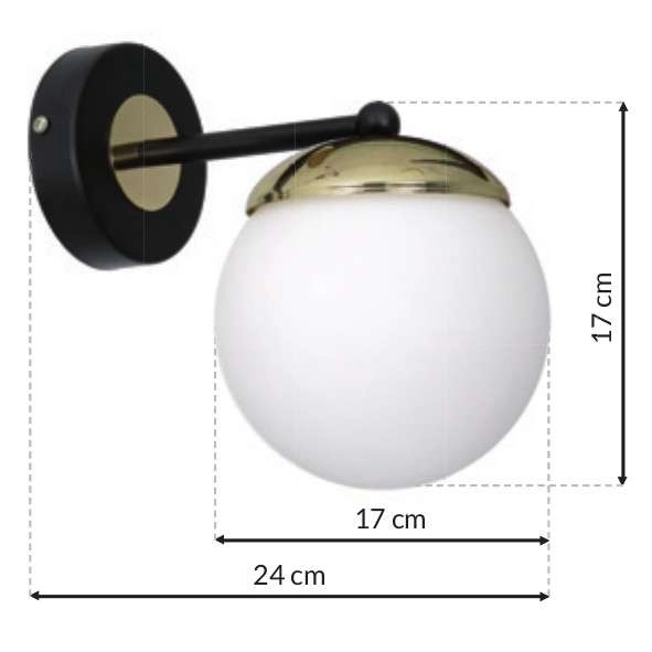 LAMPA ścienna SPARTA MLP6512 Milagro loftowa OPRAWA szklany kinkiet kula ball biała złota