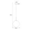Kulista wisząca lampa Faro K-4887 Kaja okrągła ball biała czarna