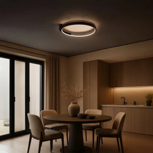 Pierścieniowa sufitowa lampa Luna ML1843 LED 18W 4000K ring czarny