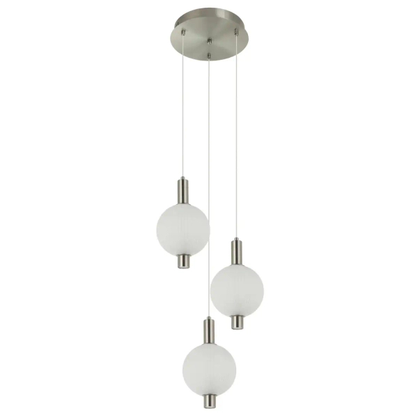 Żyrandol szklany Lenti PND-83631-3-SC-WH LED 18W 3000K biały srebrny