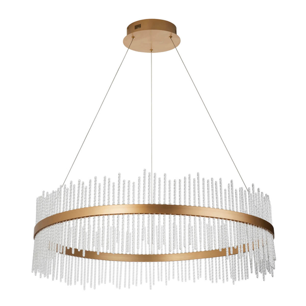Okrągły żyrandol do salonu L&-1107672 LED 83W 3000K złoty przezroczysty