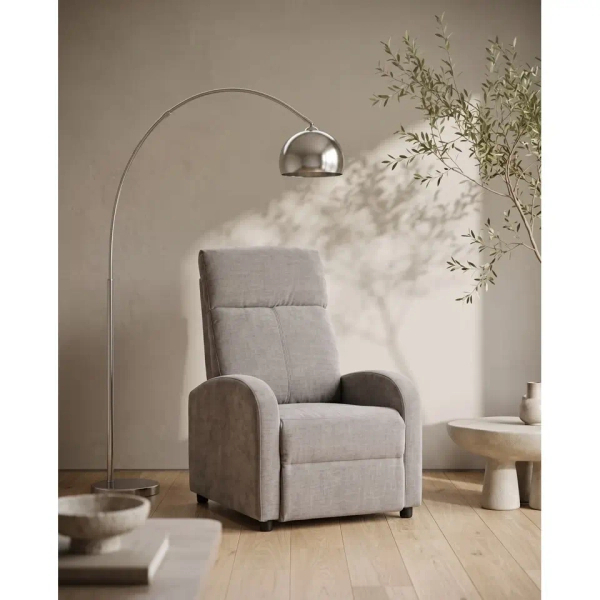 Fotel wypoczynkowy RELAX PREMIUM jasnoszary KH1501100392 z podnóżkiem