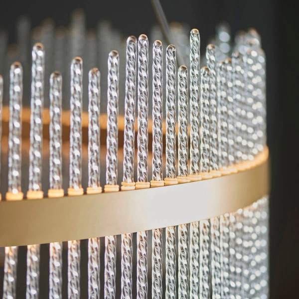 Okrągły żyrandol do salonu L&-1107672 LED 83W 3000K złoty przezroczysty