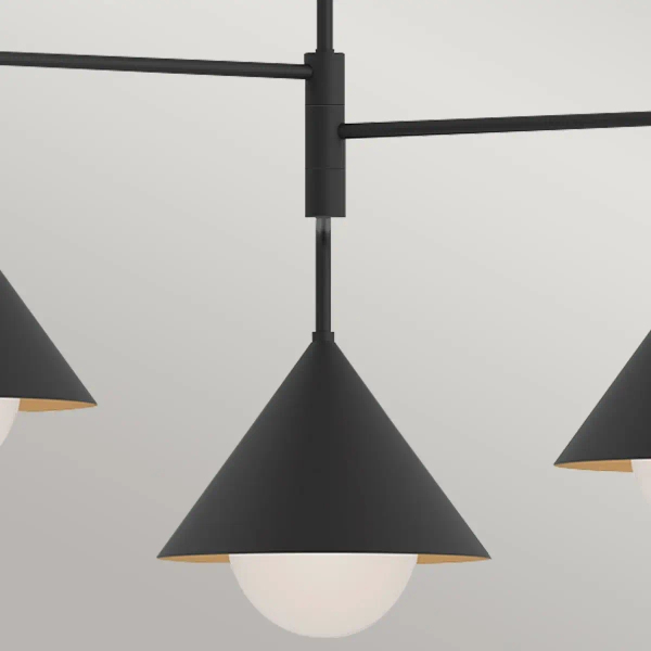 Potrójna wisząca lampa Remyck ALM-REMYCK3-BK stożki czarny