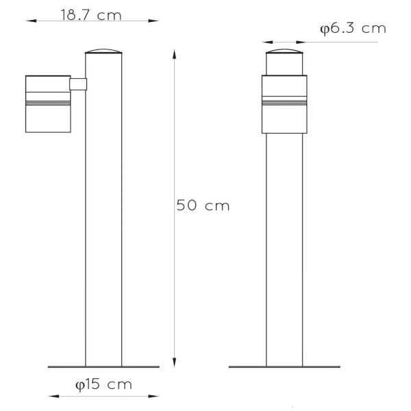 Stojąca lampa ogrodowa ARNE-LED 14867/49/30 Lucide IP44 metalowa czarna
