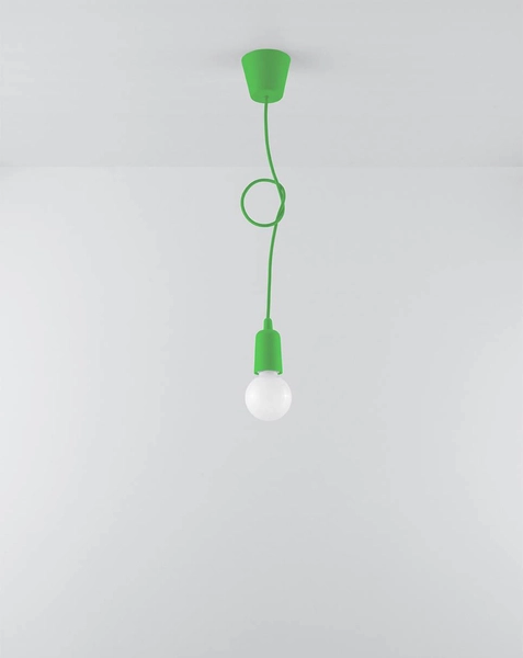 LAMPA wisząca SL.0581 przewód OPRAWKA na żarówkę zwis industrialny kabel zielony