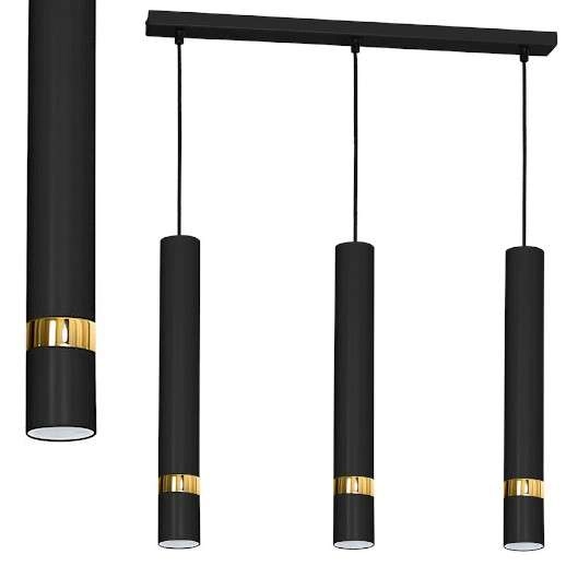 Lampa wisząca JOKER MLP6080 Milagro metalowa OPRAWA zwis tuby czarne złote