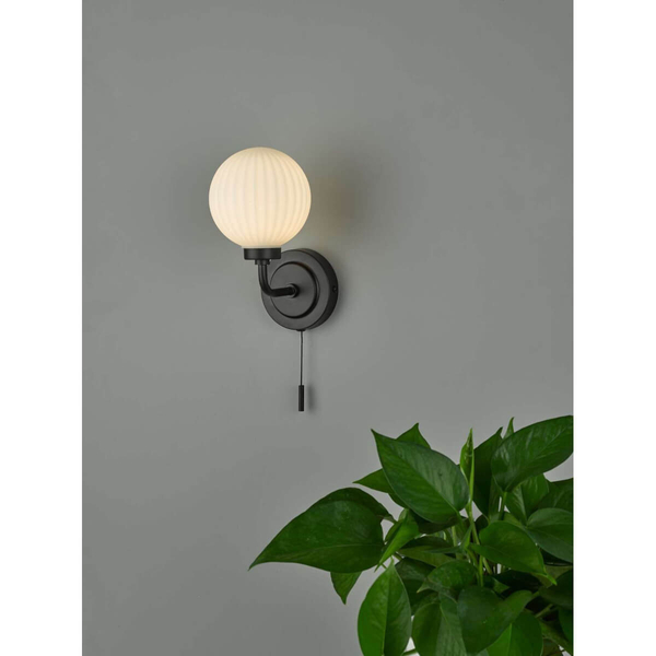 Kulisty kinkiet ścienny Alrik ALR0722 IP44 szklany czarny biały