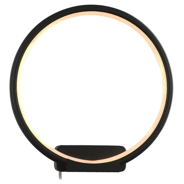 Kinkiet LAMPA ścienna MDECO SLIM/000101/3000/B okrągła OPRAWA metalowa LED 18W 3000K pierścień ring czarny