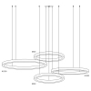 Salonowa lampa wisząca Circle ST-8848-80+80+100+120 nickel Step LED ringi nikiel