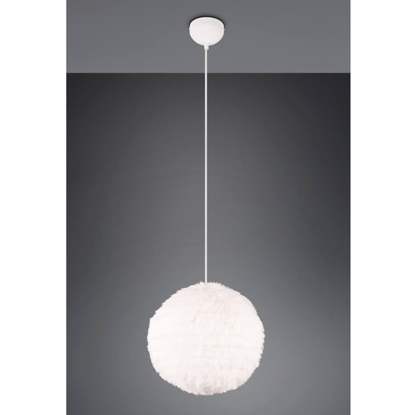 Pluszowa lampa wisząca Furry R31581001 kula biały