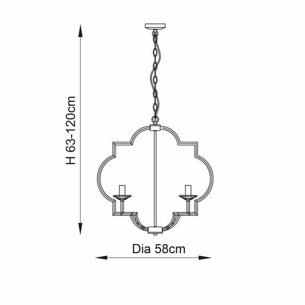 Wisząca lampa pałacowa Gerland 81915 Endon świecznikowa metal szkło nikiel
