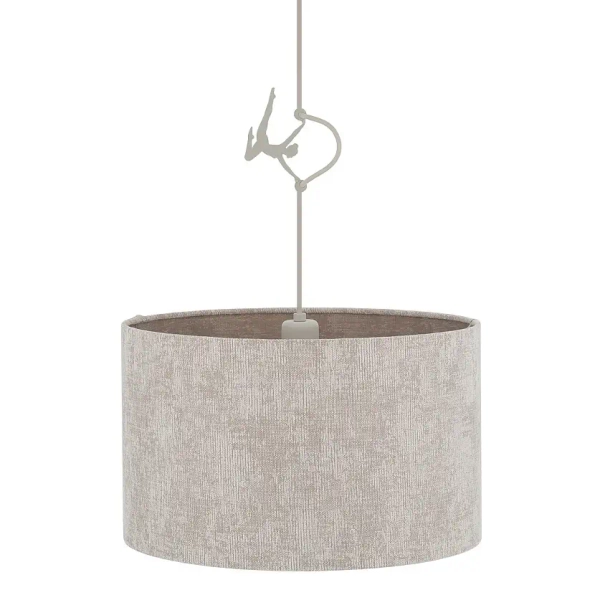 Lampa abażurowa wisząca CEDRO 11664 do salonu beżowa