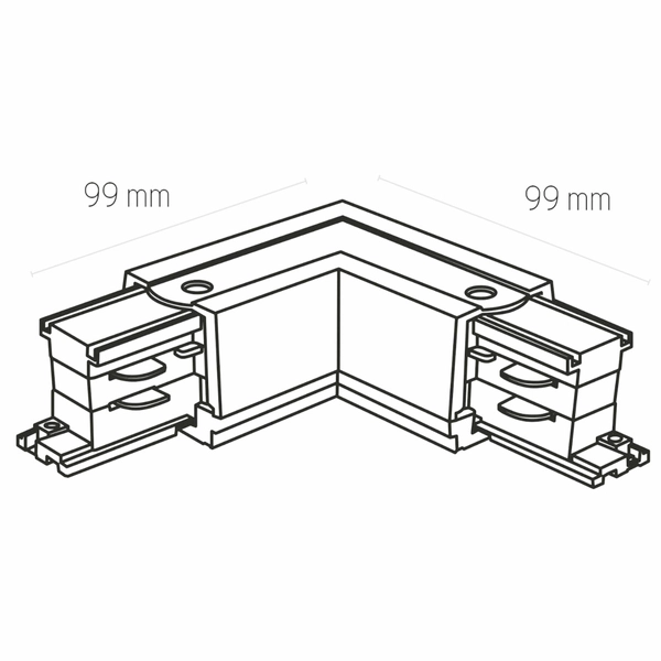 Łącznik kątowy trójobwodowy 8000 Zumaline metalowy biały
