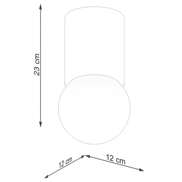 Lampa przysufitowa Boomo SL.1191 kula do salonu drewniana biała
