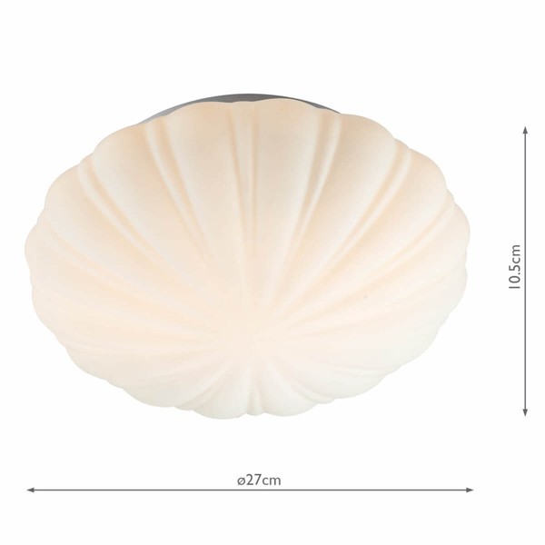 Lampa sufitowa Cafe CAF502 Dar Lighting muszelka szklana IP44 biała