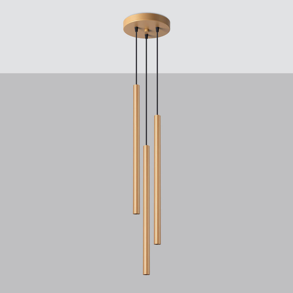 Wisząca lampa Pastelo SL.1172 tuba nad stół złota czarna