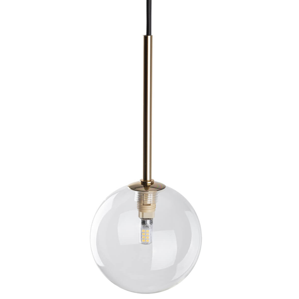 Wisząca lampa do jadalni Nilos 5941 nad stół bubble złota przezroczysta