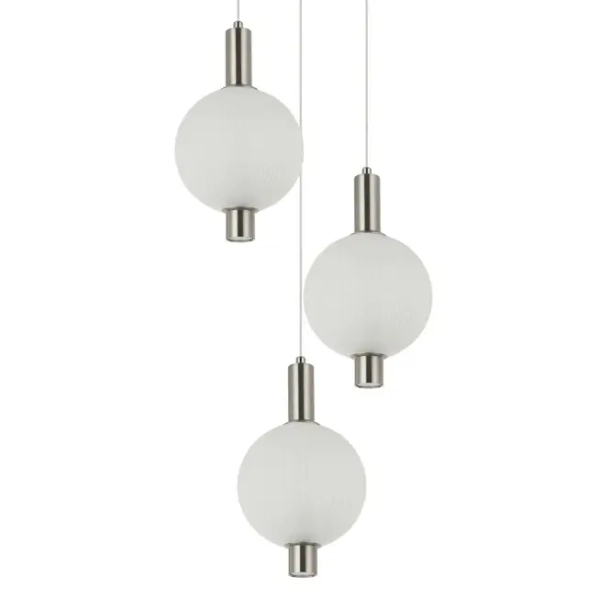 Żyrandol szklany Lenti PND-83631-3-SC-WH LED 18W 3000K biały srebrny