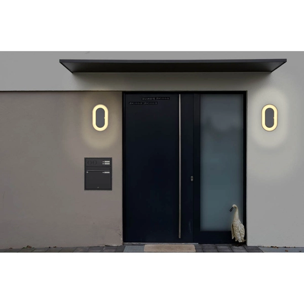 Nowoczesna LAMPA elewacyjna SURA 32136W Globo ogrodowa LED 12W 3000K owalna IP65 grafitowa