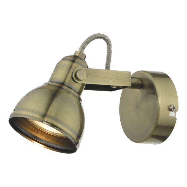 Regulowana lampa na ścianę Fothergill FOT0775 do czytania mosiądz