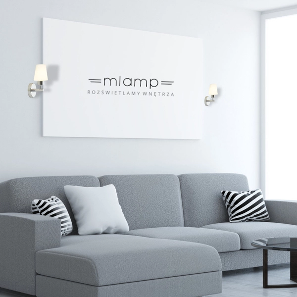 LAMPA ścienna LEE ML6383 Milagro szklana OPRAWA kinkiet chrom biały