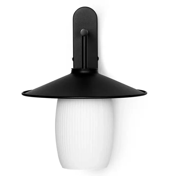 Naścienna lampa ryflowana Jingu JNB12000 metalowy czarny biały