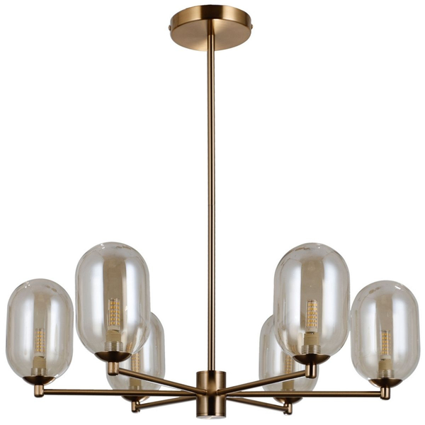 Lampa wisząca Perano PND-4215-6-HBR Italux do gabinetu antyczny brąz
