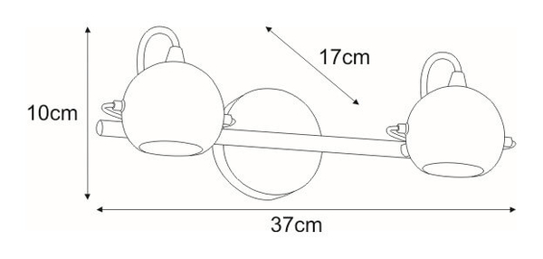 Ścienna lampa Salva K-8002/2 CHR balls z regulacją chrom