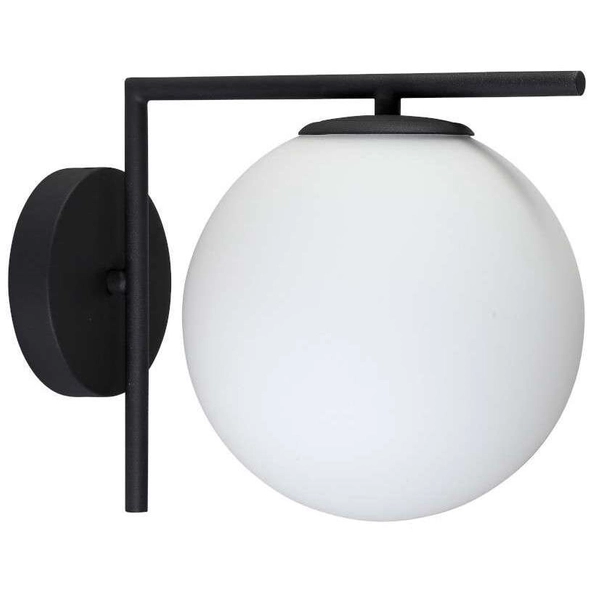 Ścienna LAMPA szklana CONDI MBM-7475/1 BL MDECO loftowa OPRAWA kinkiet kula ball grafitowa biała