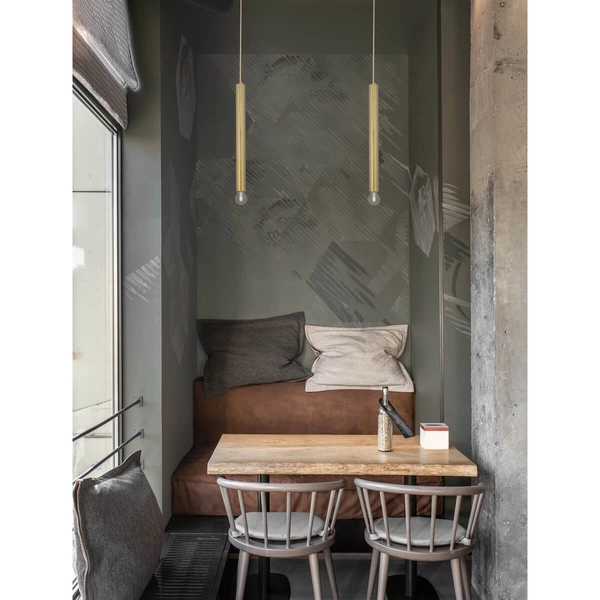 Wisząca lampa jadalniana BAJAN LE43381 metalowa tuba złota